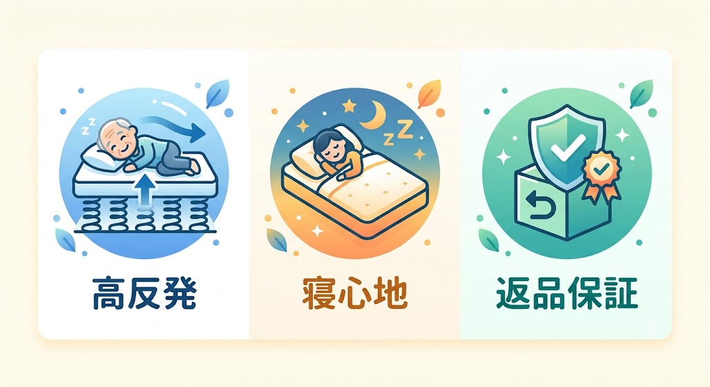 高齢者向けのおすすめマットレス選び『3つの条件』